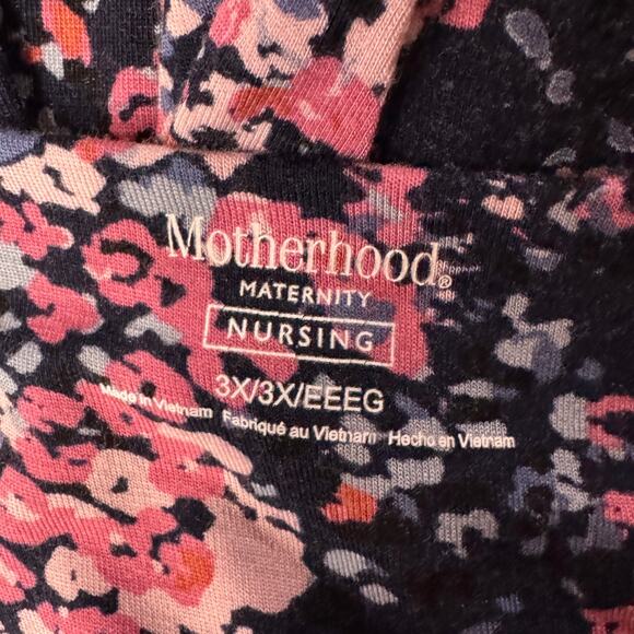 Motherhood Maternity 3X-Large Nursing Top Floral Long Sleeve Stretch Ruched Side - Picture 6 of 9